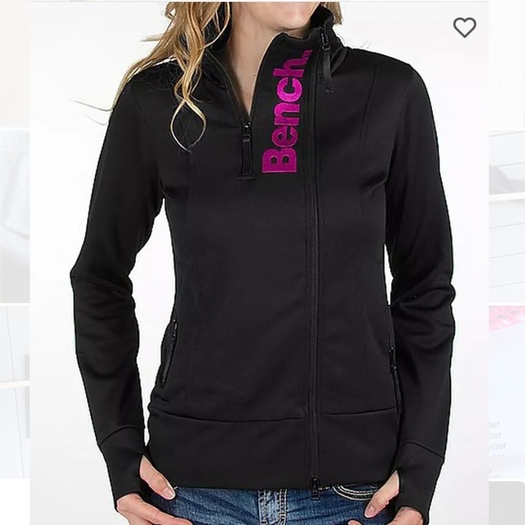 Bench Jackets & Blazers - NWOT Bench Black Jacket with Pink Logo Women’s 6 Small